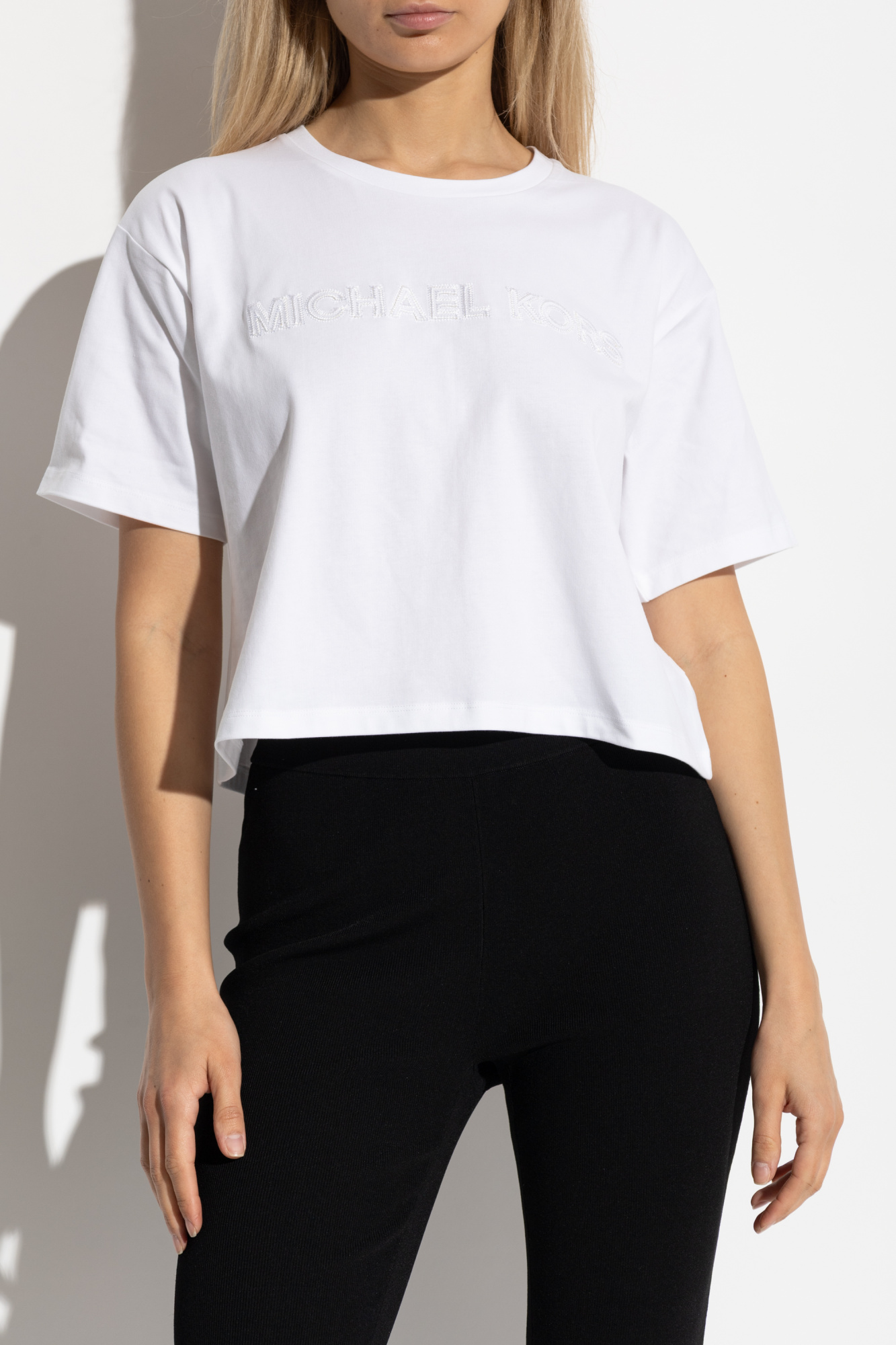 White Loose-fit T-shirt with embroidered logo Michael